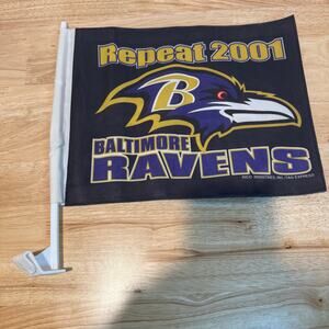 Baltimore Ravens 2001 Super Bowl Vintage Car Window Flag NFL Football